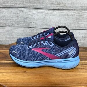 Brooks Ghost 14 Blue Pink Running Shoes 1203561B424 Women’s Sneaker Size 8